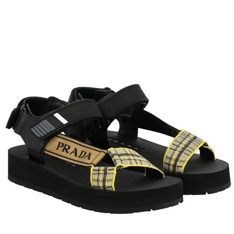 prada sandals women's shoes|Prada sandals flat.